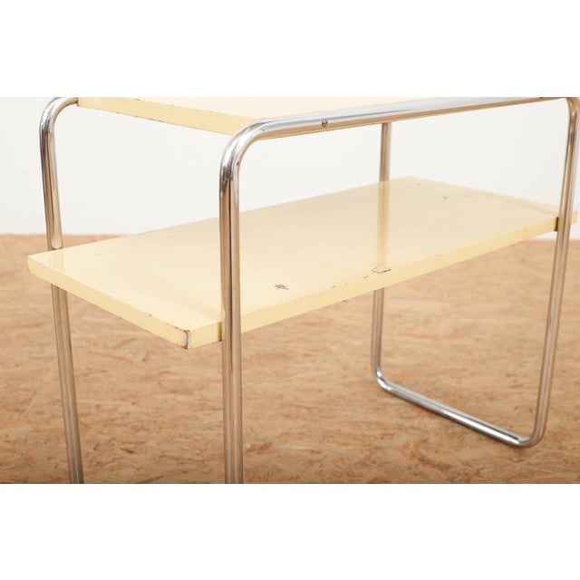 Beige Model B12 Console Table in Chrome-Plated Tubular Steel and Beige Lacquered Plywood by Marcel Breuer for Thonet, 1928 For Sale - Image 8 of 14