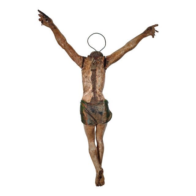 Refined italian corpus christi dating from the 18th century, finely carved in wood and retaining a fascinating antique...