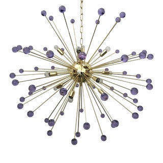 Contemporary Alessandrite “Star” Murano Glass Sputnik Chandelier For Sale