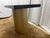 Custom Console Table Attributed to Arhaus Distressed Black Painted Top | Gold Dauphine Pedestal Base For Sale - Image 16 of 18