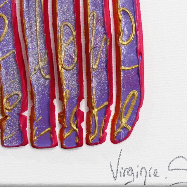 2020s Fragrance in Illusion: Chanel No. 3 Reinvented - Textural Abstract 3d Painting Original Artwork by Virginie Schroeder For Sale - Image 5 of 9