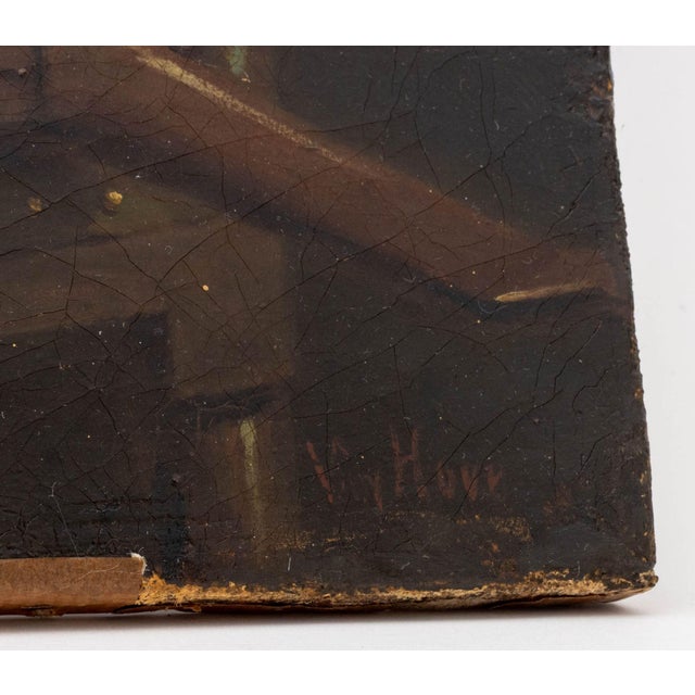 Wood Eugene Van Hove Woman in Interior Scene, 19th Century For Sale - Image 7 of 8