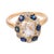 Victorian 19th Century Victorian Gia 1.15 Carat Old Mine Cut Diamond Sapphire 14k Gold Cluster Ring, Size 5 For Sale - Image 3 of 8