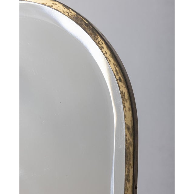 Metal Italian Gilt Brass Floor Mirror, 1950s For Sale - Image 7 of 11
