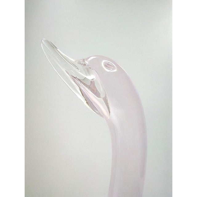 Vintage Italian Pink Sommerso Murano Glass Swan by Elio Raffaeli, 1980s For Sale - Image 10 of 18