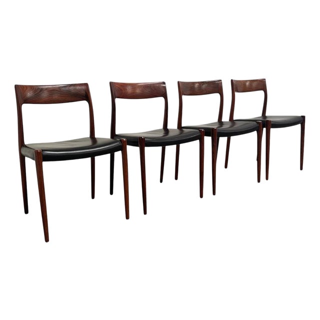 Vintage Danish Dining Chairs, 1960s, Set of 4 For Sale