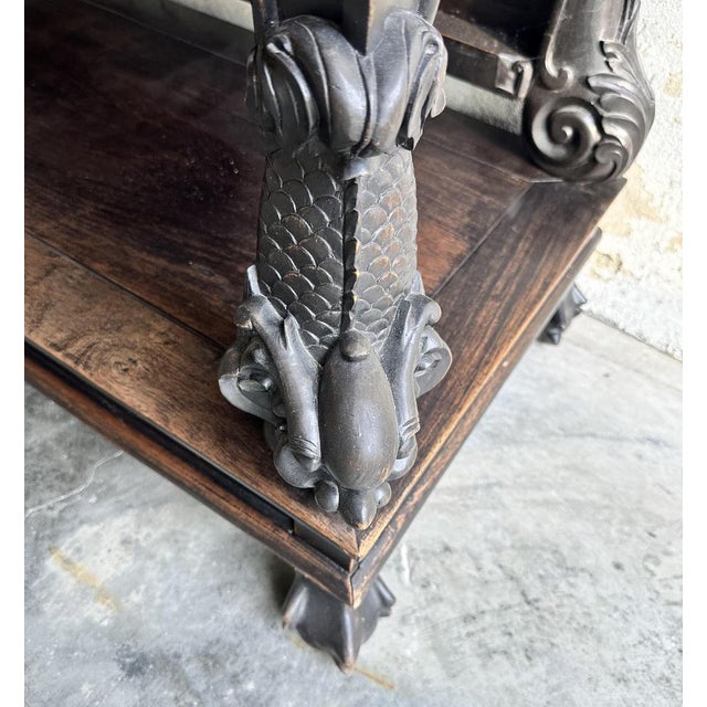 Antique 19th Century Qing Dynasty Hand Carved Console, China, 1860 For Sale - Image 6 of 15