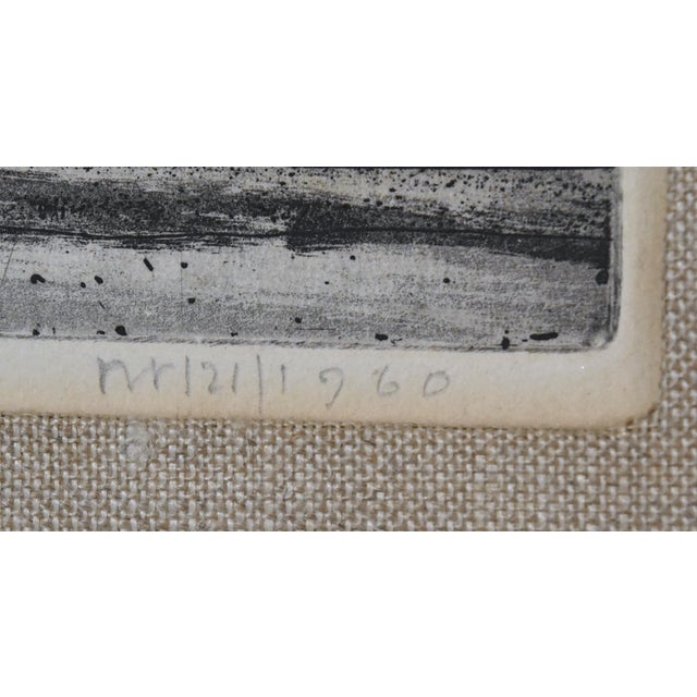 Paper 1960s Herman Berserik - "Train in Tunis" Vintage Signed Framed Engraving For Sale - Image 7 of 7