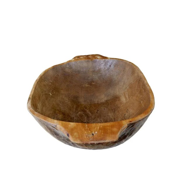 Large rustic dugout hand carved bowl circa 1900. Hand made eastern european bowl. These types of bowls were often used to...