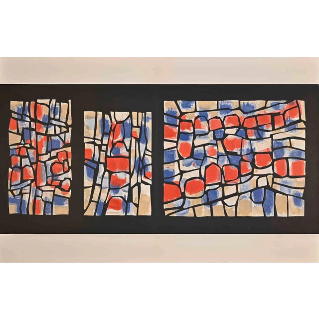 Composition is original lithograph realized by an anonymous artist of the mid-20th century. Very good conditions. Fine...