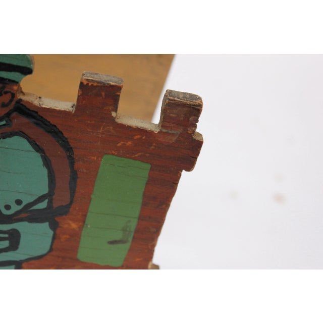 Vintage Folk Art Wooden "Postman" Letter Holder For Sale - Image 11 of 13