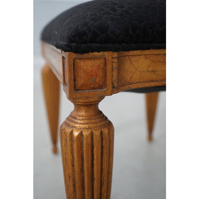 Pair of Henredon Neoclassical Black & Gold Footstools Ottomans For Sale - Image 12 of 14
