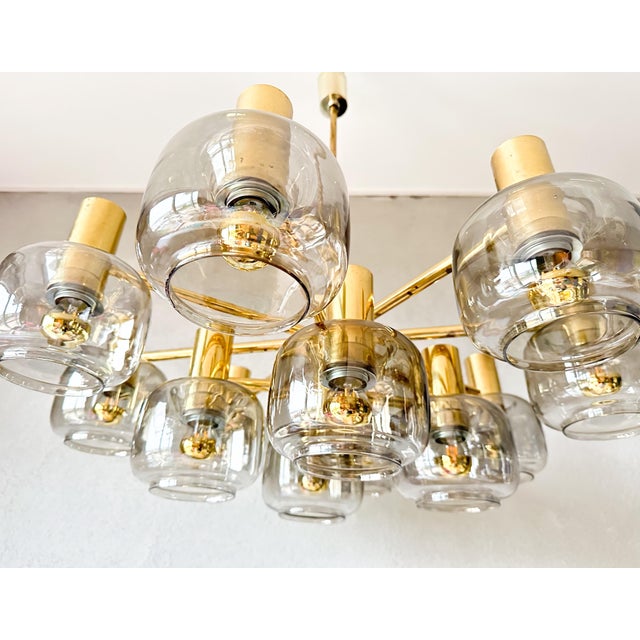 Brown Vintage Chandelier from Kaiser Idell For Sale - Image 8 of 11