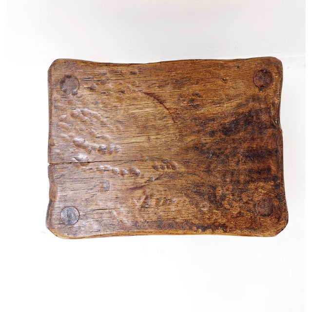 Mid-Century Rustic Wood Nightstand For Sale - Image 4 of 13