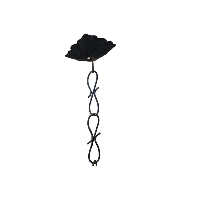 Vintage Pendant Lamp in Blown Glass and Wrought Iron, 1990 For Sale - Image 3 of 8
