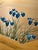 Japanese Vintage Japanese Four-Panel Byōbu Hand-Painted Folding Silk Screen Irises Motif 66" X 36" For Sale - Image 3 of 11