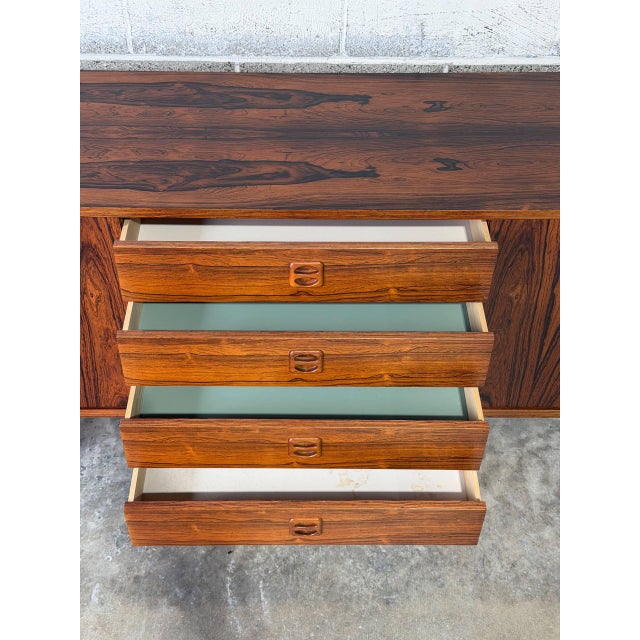 Rosewood Low Credenza Sideboard in Style of Ladoga Erik Wortz Sweden Mid-Century Modern 1960s For Sale - Image 9 of 11