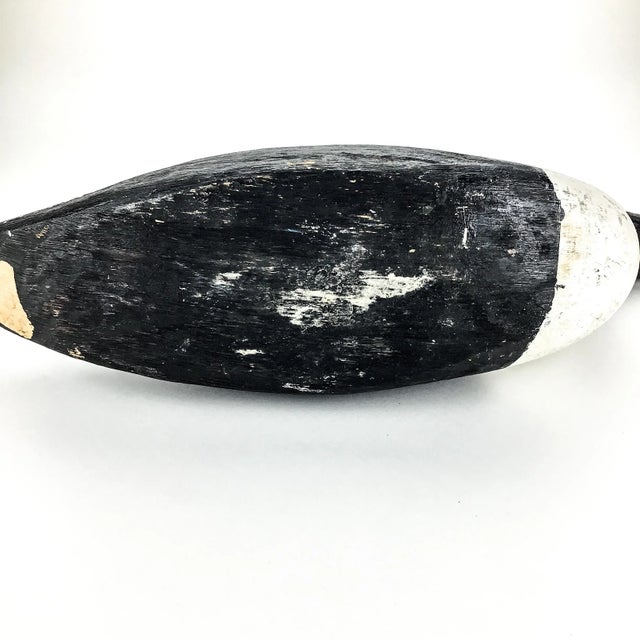 Vintage Wood Carved Folk Art Duck Statue Decoy For Sale - Image 12 of 13