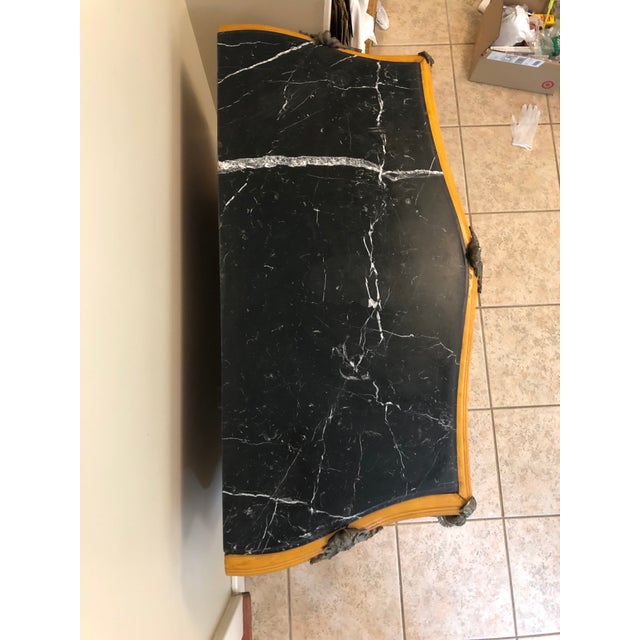 Louis XV Style Marble Top Bombe Six Drawer Commode Dresser With Ormolu and Matching Mirror For Sale - Image 9 of 13