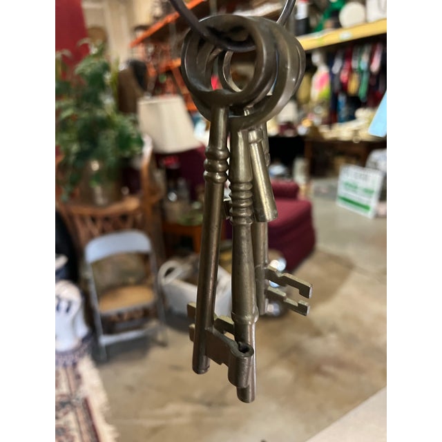 Vintage Brass Set of Skeleton Keys For Sale - Image 10 of 10