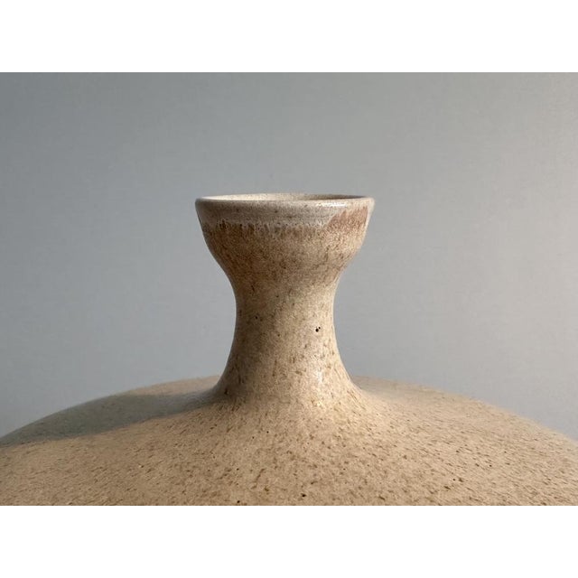 An impressive studio ceramic art vase from the 1960s, handcrafted most likely by a German ceramist. The artist has not yet...