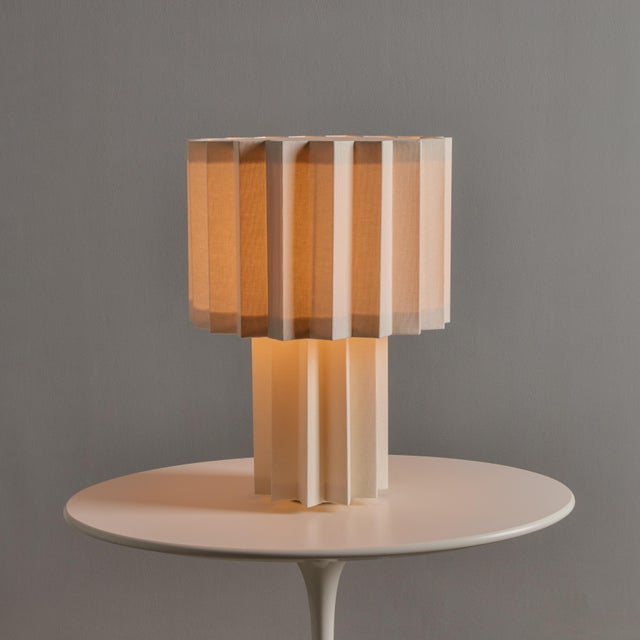 Plissé White Edition' Pleated Textile Table Lamp by Folkform for Örsjö For Sale - Image 14 of 17