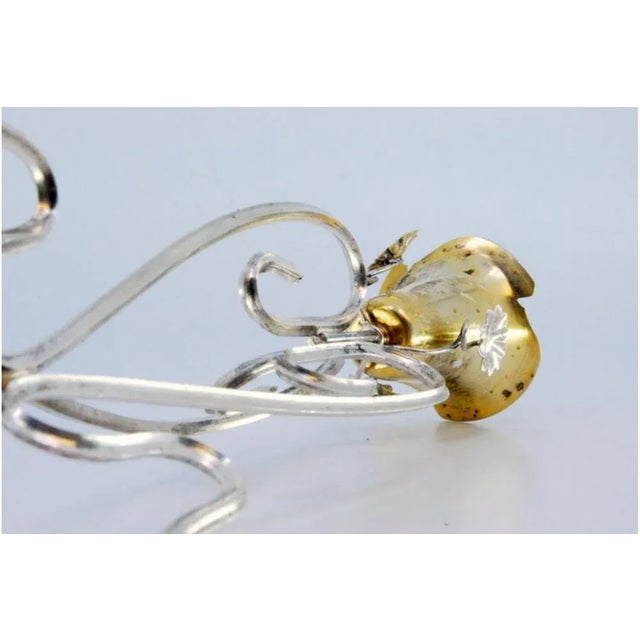 Silver Silver Toothpick Holder with Golden Chalice For Sale - Image 8 of 9