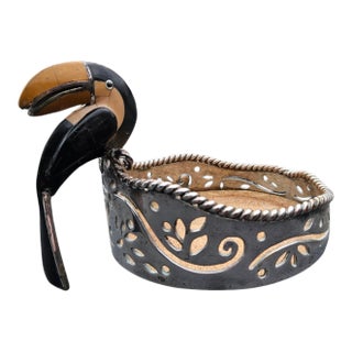 Emilia Castillo Silver-Plated Toucan Wine Bottle Coaster 1980s For Sale