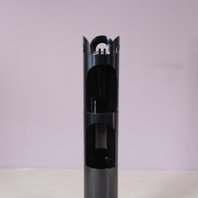 Beautiful coat rack with umbrella stand and storage tray designed by Enzo Mari, manufactured by Danese, Italy in 1968....