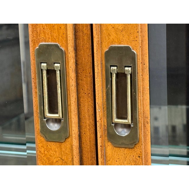 Campaign Style Curio Display Cabinet, Vintage For Sale - Image 9 of 12