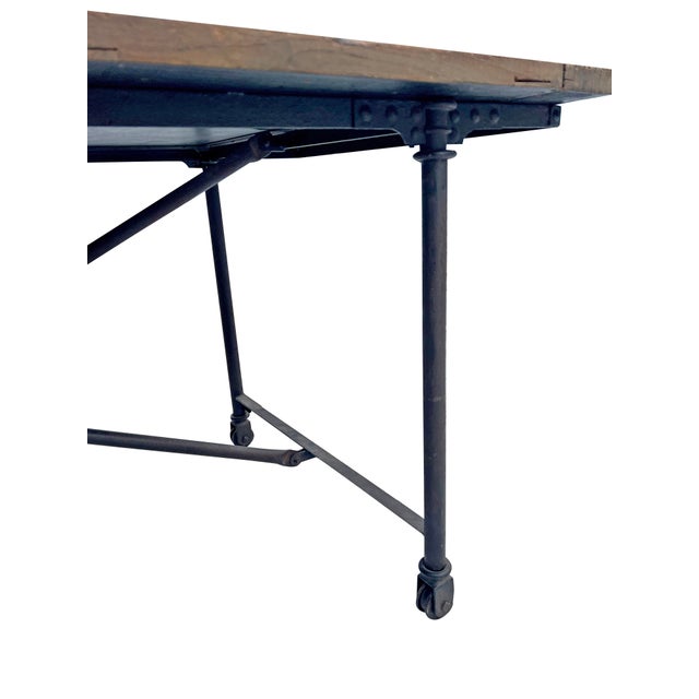 Brown Restoration Hardware Flatiron Rectangular Dining Table in Reclaimed Wood For Sale - Image 8 of 10