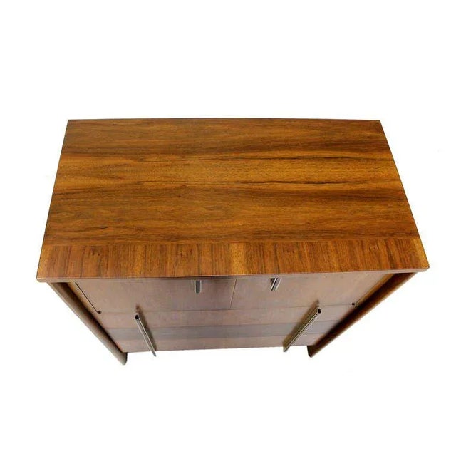 Wood Mid-Century Modern John Widdicomb Walnut High Chest Dresser For Sale - Image 7 of 10