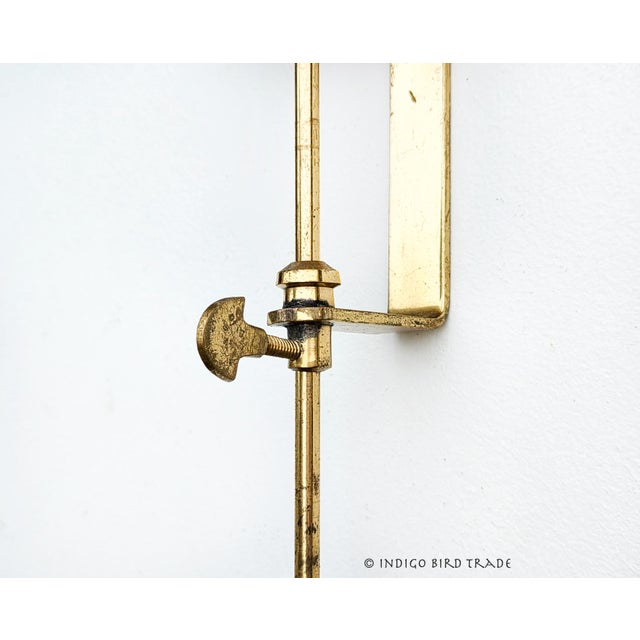 1960's Solid Brass Clam Scallop Sea Shell Wall Sconce Adjustable Candle Holder For Sale - Image 4 of 7