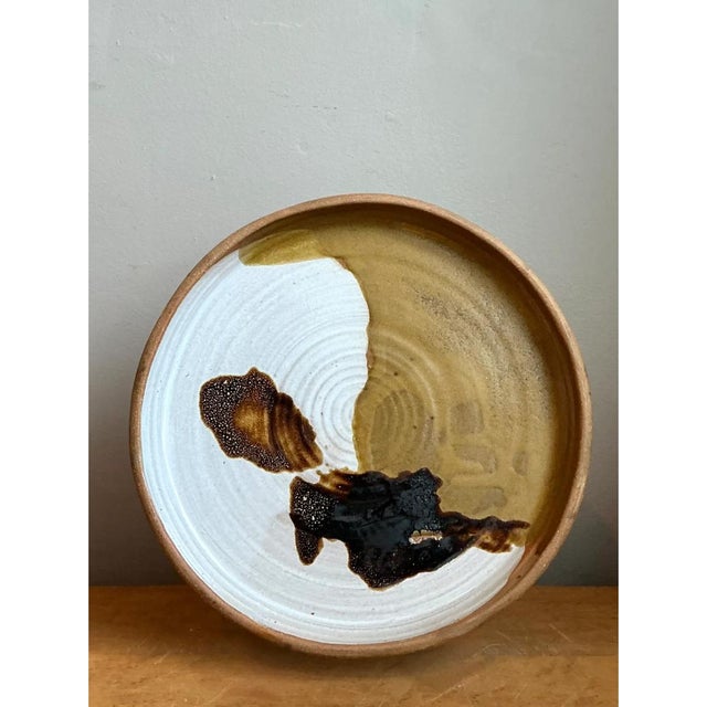 Vintage Abstract Glazed Ceramic Plate For Sale In West Palm - Image 6 of 12