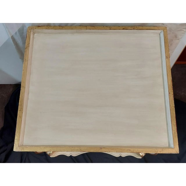 Paint 1970s Hollywood Regency Style Painte /Gold Leaf Trim Table For Sale - Image 7 of 9