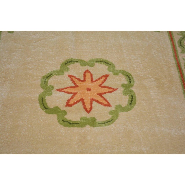 Art Deco Vintage Chinese Art Deco Hand Knotted Wool Rug, 4'x5'9 For Sale - Image 3 of 5