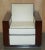 Pair of Ralph Lauren Modern Metropolis Cream Leather Club Armchairs For Sale - Image 11 of 16