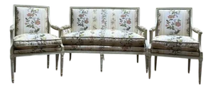 Louis XVI Style Sofa and Chairs, Set of 3