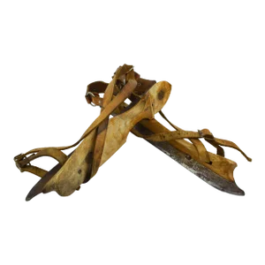Antique J. Nooitgedagt & Zn IJLst Wood Steel Leather Ice Skates Pair Netherland