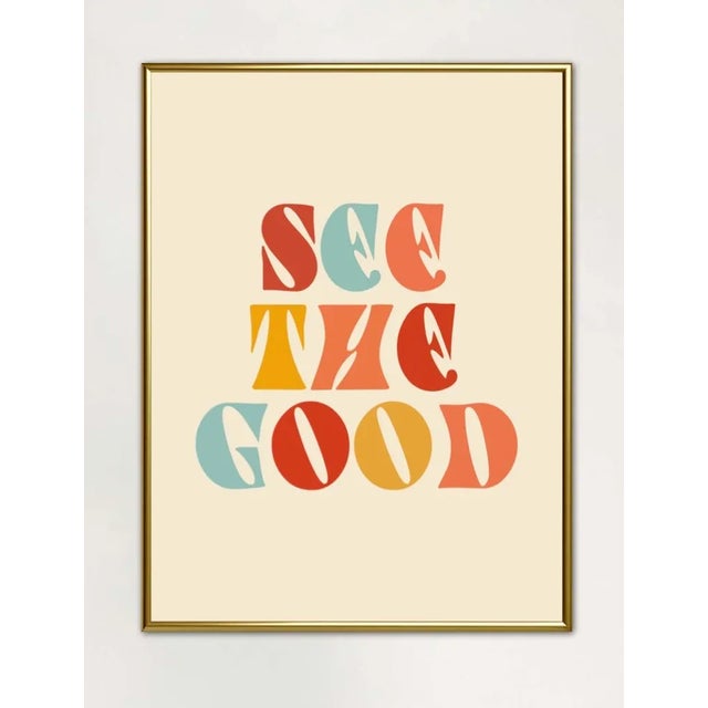 Modern "See the Good" Modern Giclee Print on Canvas Framed For Sale - Image 3 of 3