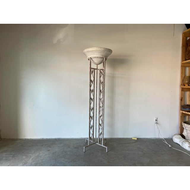 1980's Postmodern - Style Sculptural Metal and Plaster Torchiere Floor Lamp/ Sold For Sale - Image 13 of 13