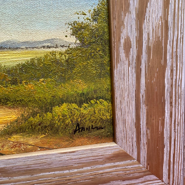 Vintage Cottage in Fall Landscape Oil Painting, Framed Chairish