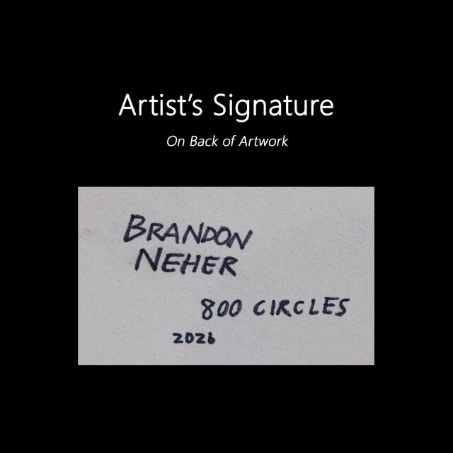 800 Circles - Original Large Colorful Geometric Abstract Acrylic and Oil Pastel Painting by Brandon Neher For Sale - Image 9 of 9