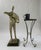 Metal Large Mid-Century Modern Bronze Musician Sculpture With Accordion on Marble Base - 34"h For Sale - Image 7 of 7
