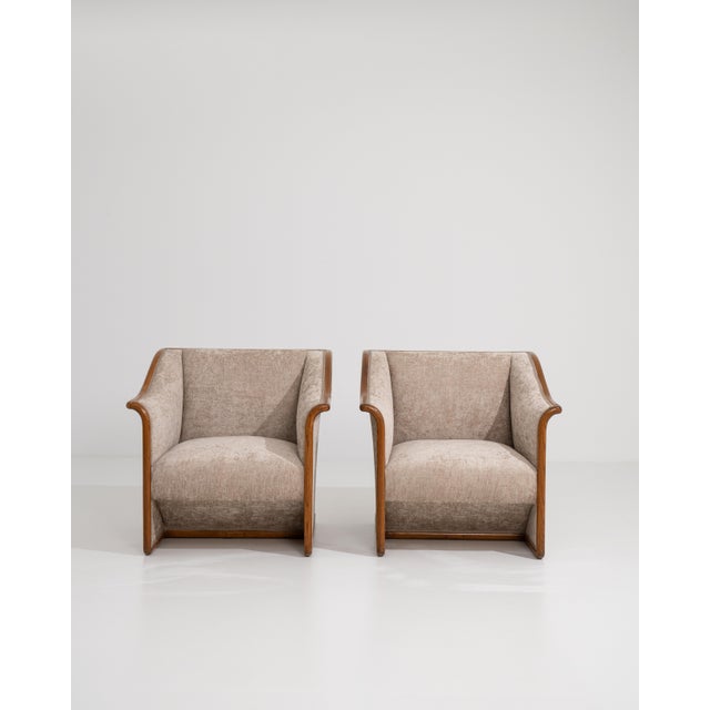 Mid 20th Century Pair Of Art Deco Style Armchairs For Sale - Image 11 of 16