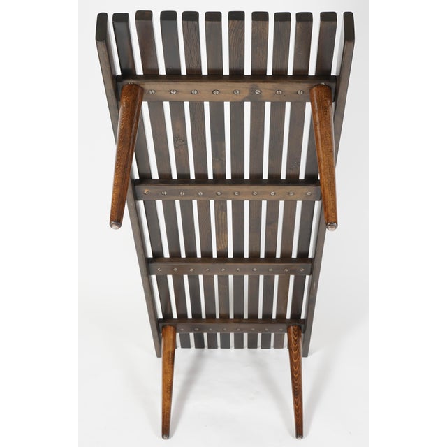 Mid Century Modern Walnut Slatted Table/Bench in the Style of George Nelson For Sale - Image 9 of 10