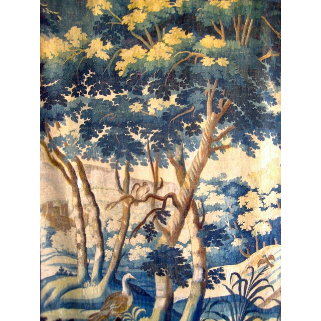 Figurative Flemish 18 Century Verdure Three Birds and Thistle Plant For Sale - Image 3 of 18