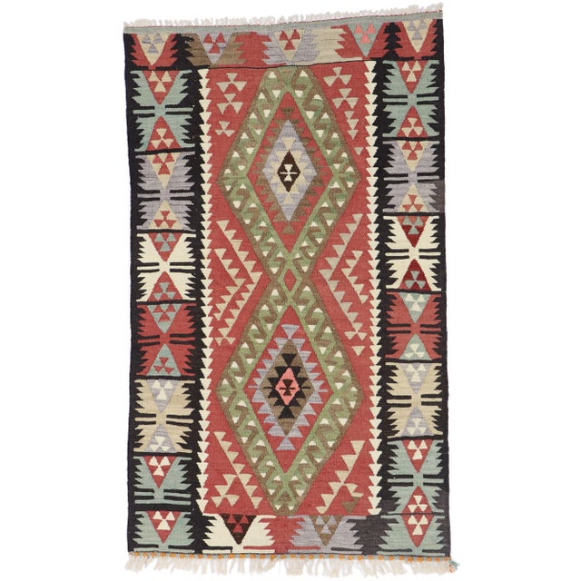 Vintage Persian Shiraz Kilim Rug, 03'00 X 05'00 For Sale - Image 9 of 9
