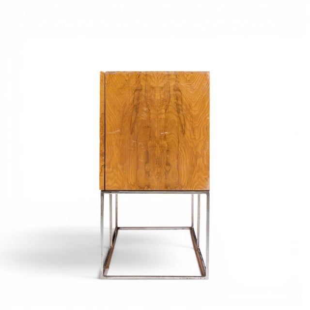 Mid 20th Century Milo Baughman for Thayer Coggin Mid Century Burlwood and Chrome Credenza For Sale - Image 5 of 11