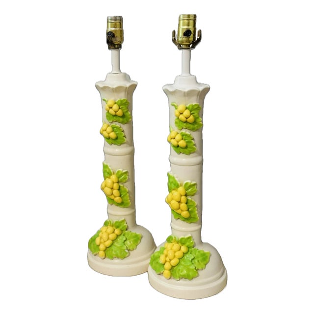 MidCentury Italian Ceramic Table Lamps - A Pair For Sale